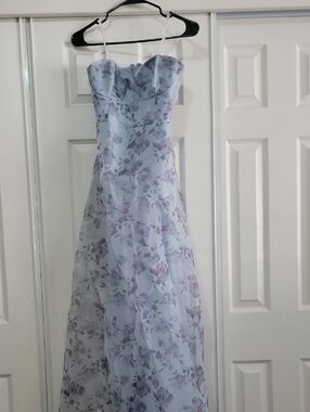 Light Blue Floral Maxi Dress